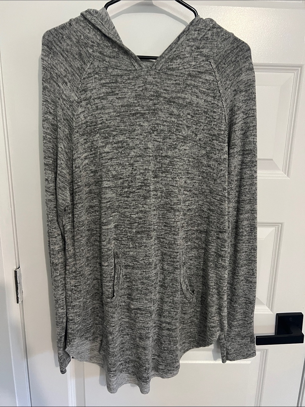 Women's Heather Gray Hooded Pullover Sweatshirt
